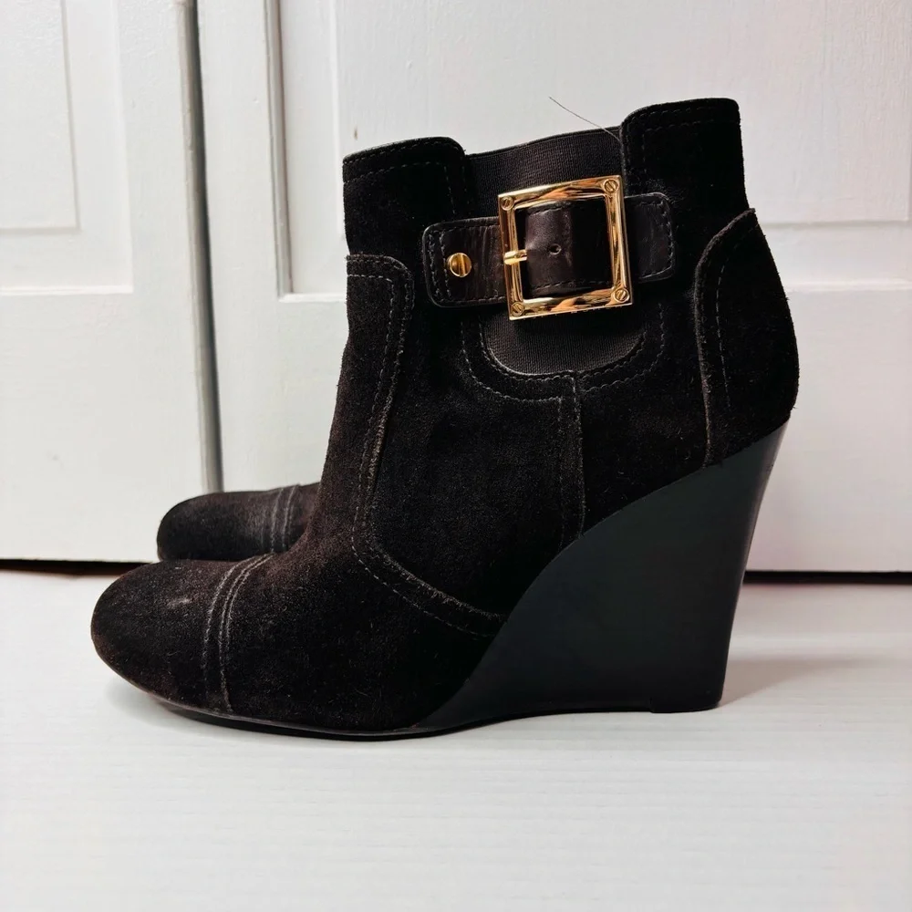 TORY BURCH Adrienne Brown Suede Ankle Booties Size 8